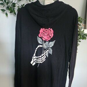 Rose Skeleton Lounge Hooded Sweater Dress